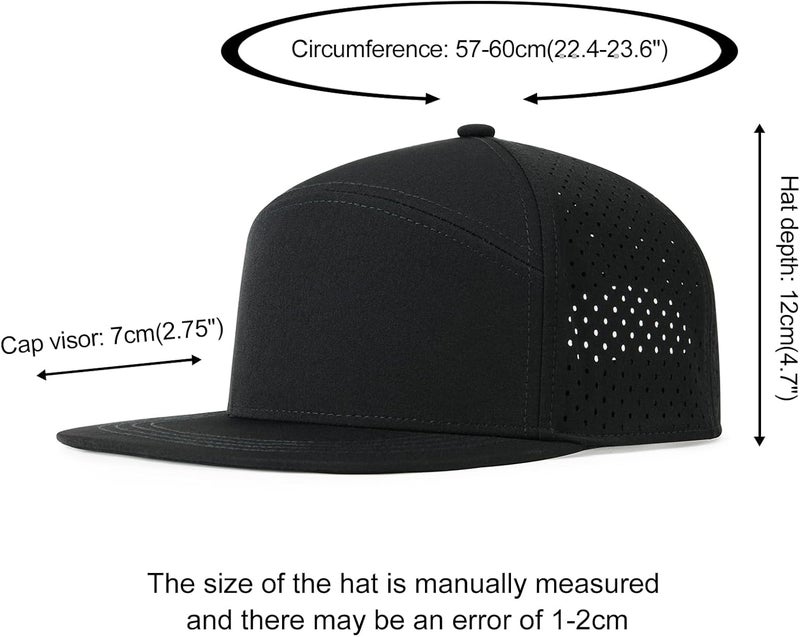 FEINION Men Flat Brim Adjustable Performance Hat Snapback Laser Perforated Baseball Cap - Image 4